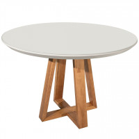 Manhattan Comfort 1018551 Duffy 45.27 Modern Round Dining Table with Space for 4 in Off White